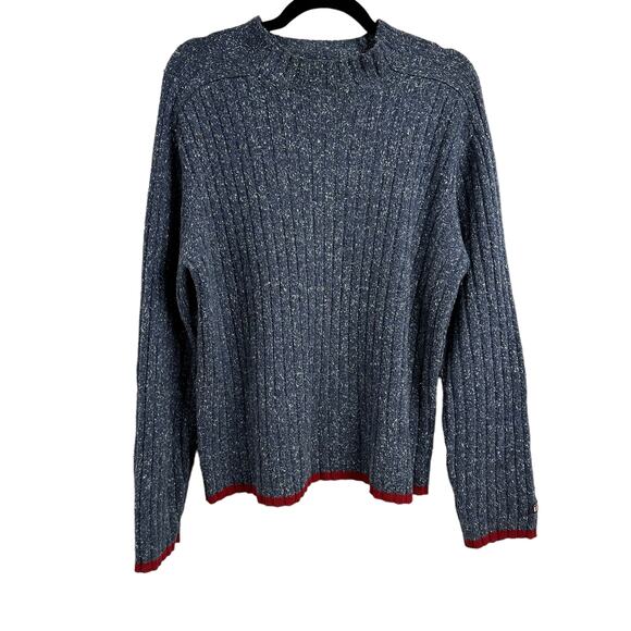 Tommy Hilfiger Jeans Women's Sweater M Crewneck Acrylic Cotton Wool Blend Ribbed - Picture 1 of 9